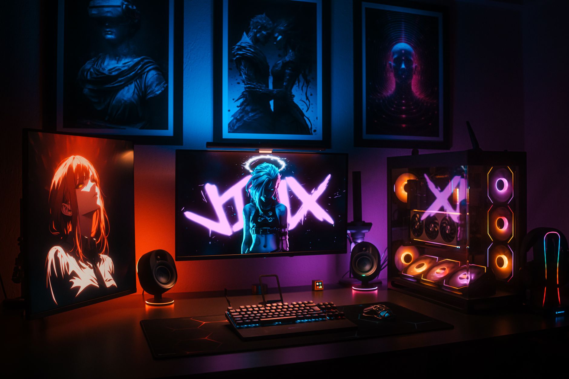 Gaming-Room mit Neon-Beleuchtung